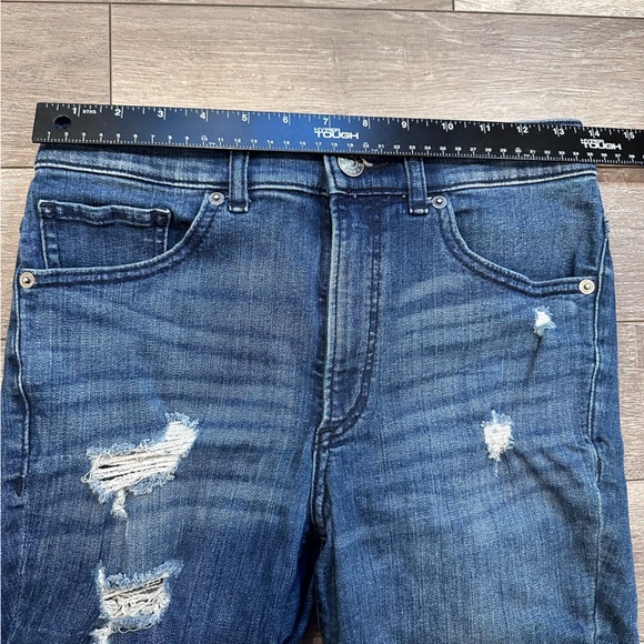 Express High Waisted Denim Perfect Stretch Ripped Ankle Skinny Jeans 4 Regular - Picture 10 of 16